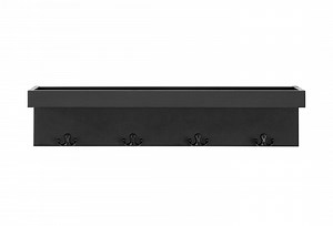 Wall Mounted Entryway Coat Rack with Decorative Ledge Shelf and Hooks - Black