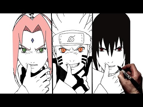 How To Draw Team 7 (Summoning Jutsu) | Step By Step | Naruto