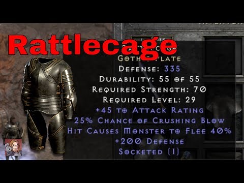 D2R Unique Items - Rattlecage (Gothic Plate)