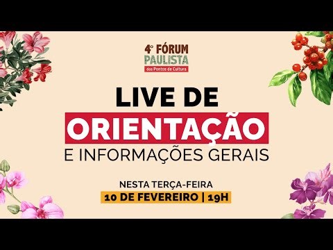 AO VIVO | LIVE DE ORIENTAÇÃO E INFORMAÇÕES GERAIS 4º Fórum Paulista dos PdCs
