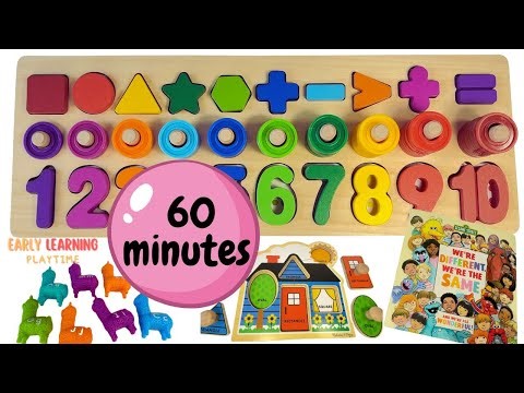 Toddler & Preschool Learning Videos | 60 Minute Compilation| Learn Colors, Numbers, and Alphabets