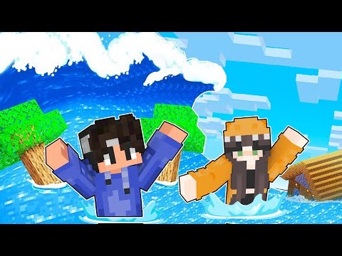 Survived MEGA TSUNAMI in Minecraft