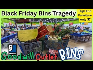 Black Friday Goodwill Bins Shopping Tragedy & High End Furniture Finds for $7 - Thrift with Me