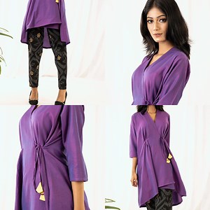 Purple Wrap Tunic Look comfortably stylish in this faux wrap Tunic made out of light and super soft dual tone fabric. . SHOP https://wearhouse.love/.../32edeb15-2219-4a0c-b56c... . . . #wearhouselove #wearhousedesign #EidUlAdha2021 #NewArrival #newpost #instapost #womenwear #wraptunic #handmadeinbangladesh #shopwearhouse | Wearhouse