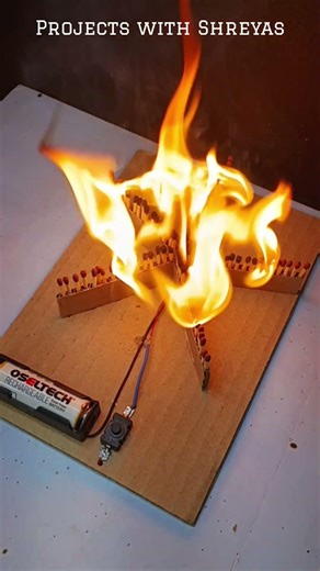 Amazing 🔥 Matchstick Project with Electronic Ignition 🔥⚡#viral #trending #schoolproject #diy #ideas