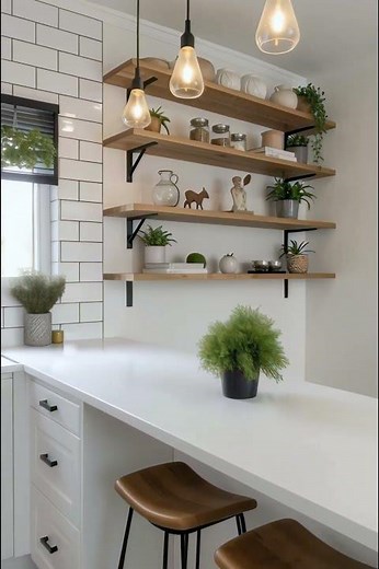Modern White Kitchen with Island | Clean, Bright & Functional