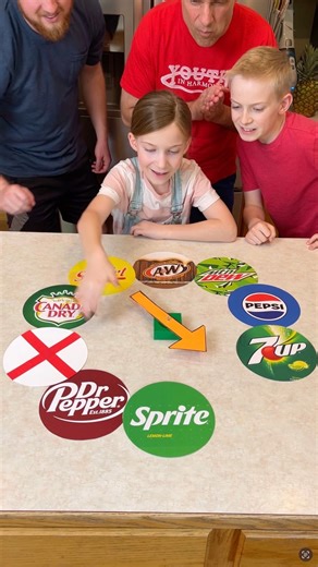 1M views · 14K reactions | They Really know their Pop 磻 Dad and family spin to a soft drink and then try to answer a trivia question about it. If they are correct, they get a prize. But, whoever gets the Red X gets the bad punishment. Lots of fun. | Peter B | Facebook