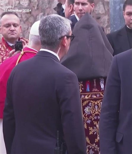Pope Leo arrives at Armenia Apostolic Church in Istanbul for prayer service