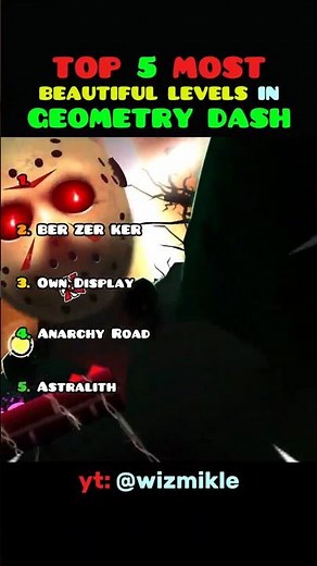 TOP 5 MOST BEAUTIFUL LEVELS IN GEOMETRY DASH #2