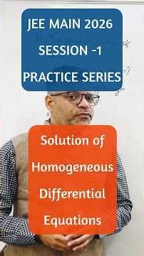Homogeneous Differential Equation Solutions #jeemain2026 #jeemaths #jeemains #vrmathematicsacademy