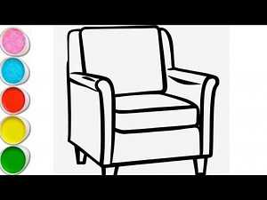 Easy Sofa Drawing|How To Draw Colourful Cushion Chair Step By Step|Sofa Banane Ka Asan Tareeka #art