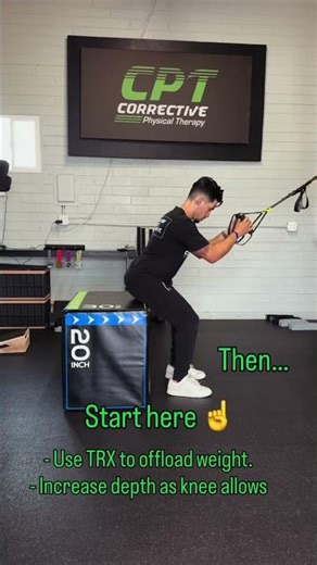 Knee pain with squatting down watch ☝️ Easy progression for you to get your knee used to squatting