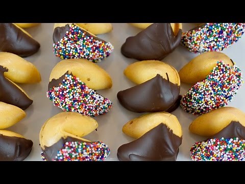 How to Make Chocolate Dipped Fortune Cookies