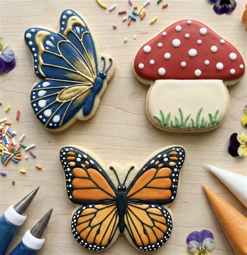 Butterfly and Mushroom Cookie Cutters | Flying and Side Butterfly Cutter - Etsy