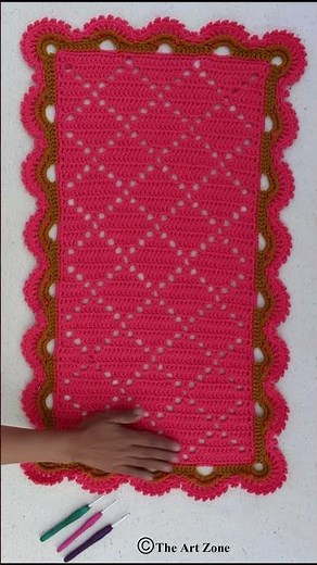 Crochet Rectangular Table Runner. For Full Tutorial Subscribe & Visit the Channel #satisfying