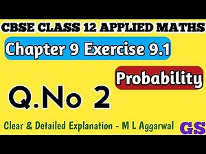 Chapter 9 - Exercise 9.1 (Q.No 2) || Probability || CBSE Class 12th Applied Maths in Tamil || NCERT