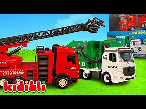 Toy Fire Trucks to the Rescue 🔥 Saving the Burning Garbage Truck | Toy Play for Kids | Kidibli