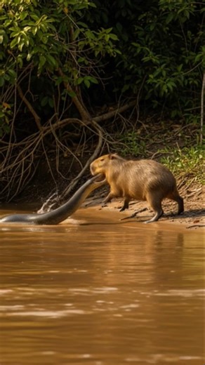 Anaconda attacked in water lake #anaconda #wildlife #dreamscreenai