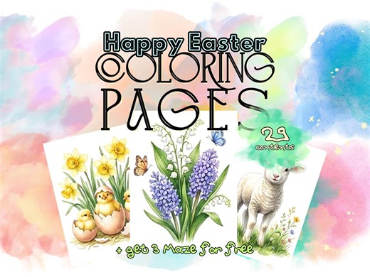 Easter Coloring Pages for Kids | Bunny, Egg, Spring Activity Sheets (PDF Download) - Etsy