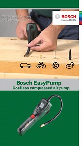 Bosch’s cordless compressed EasyPump is your handy companion to inflate tires, balls, and small water equipment up to 10. 3 bar and is suitable for all standard valves. The illuminated display shows the real time measurement, pre-set value, and battery status indicator. Inflation is never going to be tough with the Bosch Easy Pump. It is an ideal choice as it is easy-to-use, ergonomic, convenient with a small design and a big display. Click here to buy the Bosch EasyPump - https://bit.ly/easypum