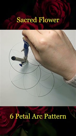 Mesmerizing Sacred Geometry: 6 Petal Arc Pattern, 매혹적인 신성 기하학: 6엽 아크 패턴 그리기