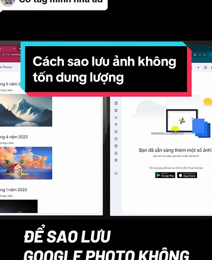 Cách sao lưu Google Photos không tốn dung lượng