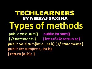 Methods in java | Types of methods and use