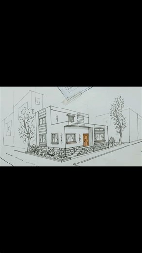 House two point perspective sketch #housedesign