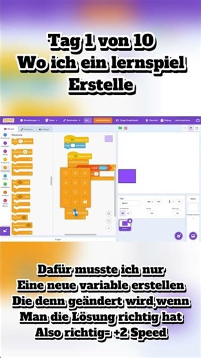 Tag 1 von 10 wo ich ein lernspiel erstelle #Scratch #Scratchcoding #day1