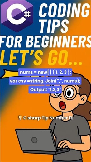 💡C# Tip #11: String Magic in C# using 'string. join' #coding #csharp #shortsTip #tech