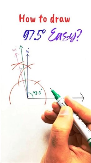 Draw 97.5° Angle with Compass: Easy Geometry Hack! #Geometry #CompassDrawing #AngleConstruction