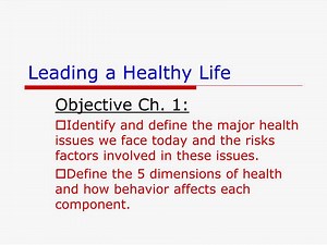 Leading a Healthy Life - SlideServe