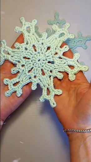 Crochet Snowflake Coaster Idea🎄