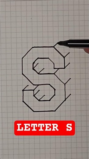 How to Draw a 3D Letter S 🔥 Easy Trick