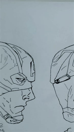 iron Man vs captain America drawing#music #anime #remix #remix #drawing #carsongs #art