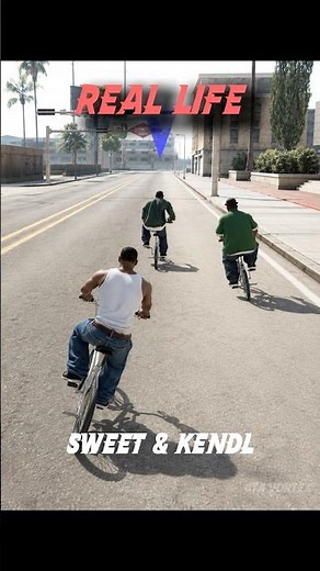 🚴 CJ's First Ride Ends In A Ballas Ambush! 360p vs Real Life 🤯 #gtasanandreas #viralshorts #gaming