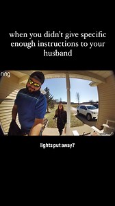 755K views · 33K reactions | the lights would’ve sat out until summer 沈﫥 i guess i need to make a step by step instruction sheet next time  #christmaslights #marriage #couples #funny #ringvideo #ring #doorbellcamera #lights #honeyduelist #chores #husband #relatable | Martinez Family Adventures | Facebook