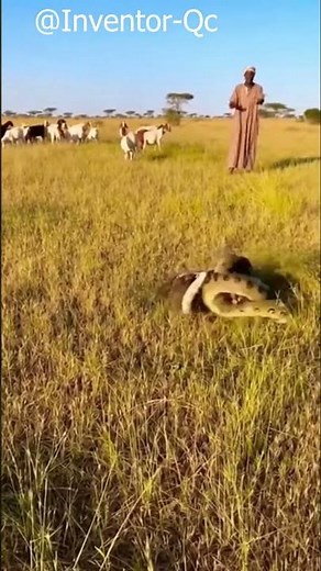"Shepherd's HORROR: Anaconda Attacks Goat in the Savannah! (Helpless from Afar)"
