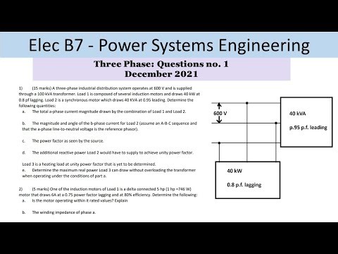 PEO solved examples (ELEC B7) Three Phase Question no. 1