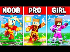 NOOB vs PRO vs GIRL FRIEND AVATAR THE LAST AIRBENDER Minecraft BUILD BATTLE! (Building Challenge)
