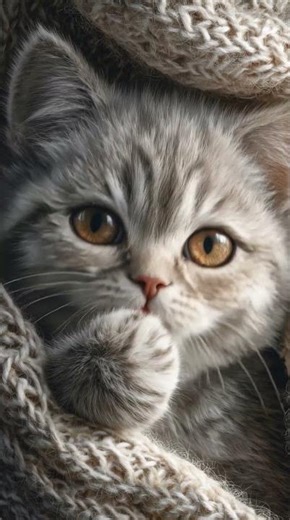 The warmest cocoa-colored eyes in the world ☕ Cozy kitty ready for winter