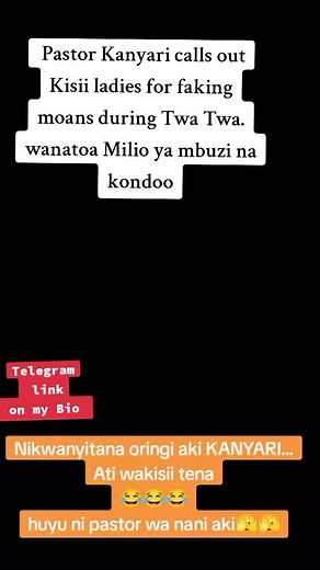 Wakisii acha kufake moans, Pastor Kanyari says.Click the link on my Bio to join TIKTOK GOSSIP CLUB telegram 🔥