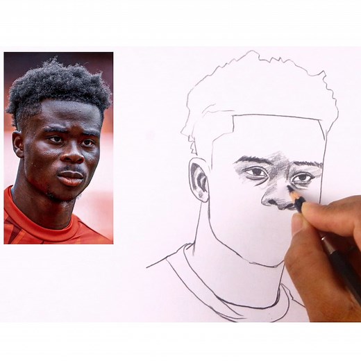 How to draw Bukayo Saka #drawing #pencilart #football #barcelona #artvideo #ronaldo | Sayed Drawing Academy