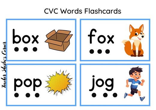 CVC Words Flashcards | Teacher Sheila's Corner
