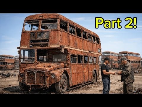 Forgotten London Double-decker Bus Found in Bus Graveyard — Full Restoration Part 2.