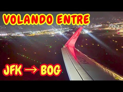 Vuelo nocturno entre JFK y El Dorado 🌙✈️ | Despegue y aterrizaje