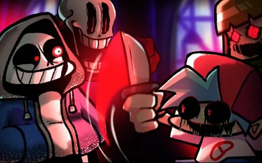 （周五夜放克×传说之下）vs 尘埃传说 新版 优质Mod 全周 通关 FNF Dusttale 2.0 Full Game Genocide Ending