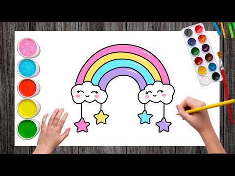 How to Draw a Cute Kawaii Unicorn Rainbow 🌈 Easy for Tutorial | Rainbow Drawing | Kawaii Drawing