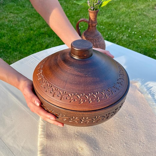 Handmade Clay Casserole, Red Clay Roasting Pot, Traditional Earthenware Bakeware, Ceramic Dutch Oven, Slow Cooking Pot, Housewarming Gifts - Etsy