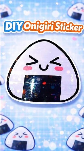 DIY Onigiri Sticker using whiteboard marker🍙😋 | Super cute Handmade Sticker Tutorial #shorts